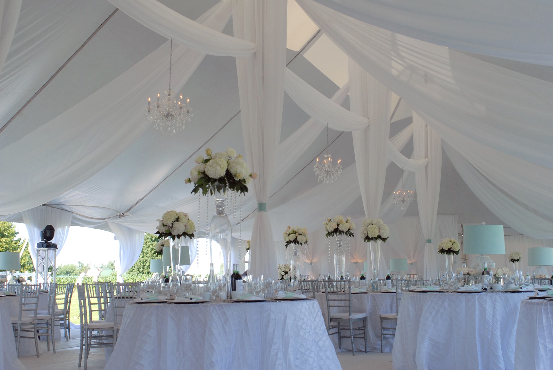 White Tent Ceiling & Panel Draping